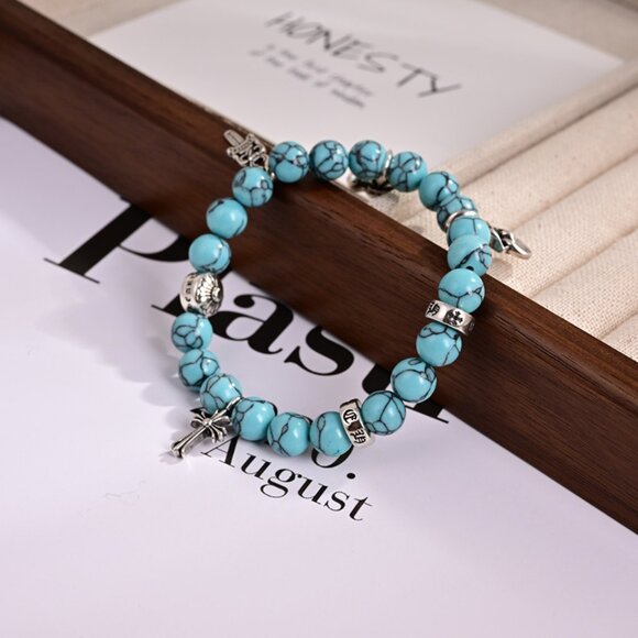 Chrome Hearts Turquoise Sterling Silver 925 Bracelet - Picture 4 of 5